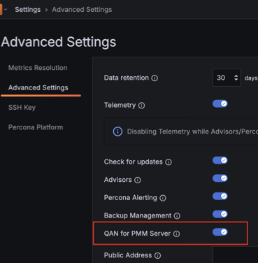 QAN for PMM Server